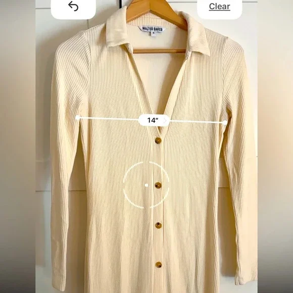 Walter Baker Helena ribbed knit midi dress in cream size small - Picture 6 of 9